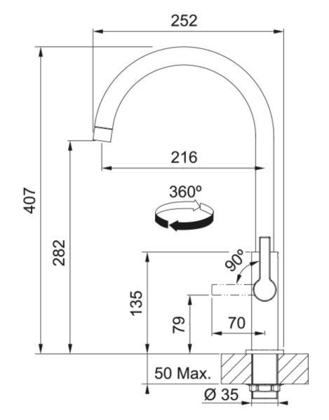 Robinet mono-commande Franke 301998 detail 2