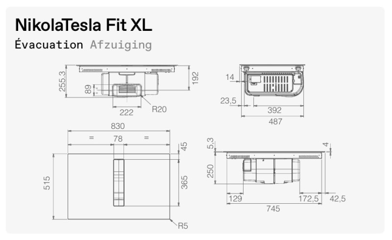 Taque de cuisson avec hotte intégrée Elica PRF0202500 detail 1