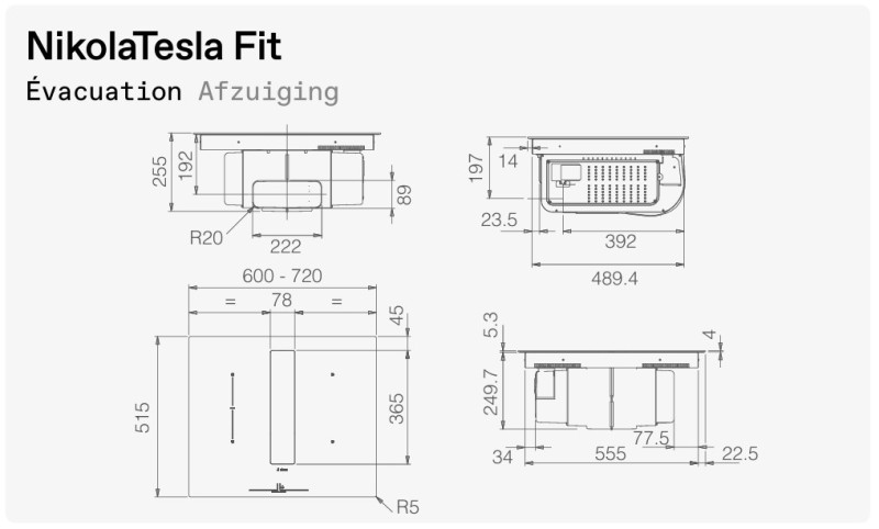 Taque de cuisson avec hotte intégrée Elica PRF0203312 detail 1