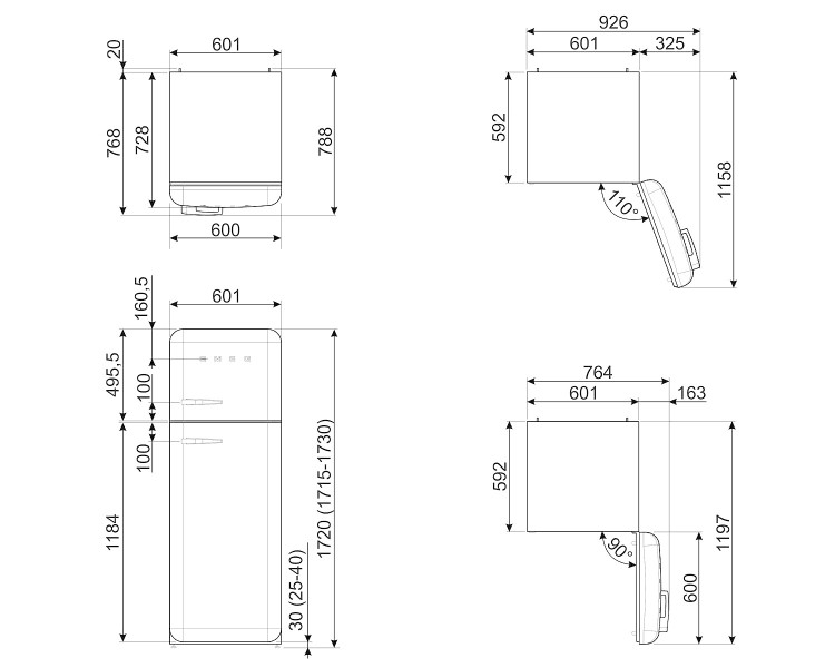Koelvriescombinatie Smeg FAB30RCR6 detail 4