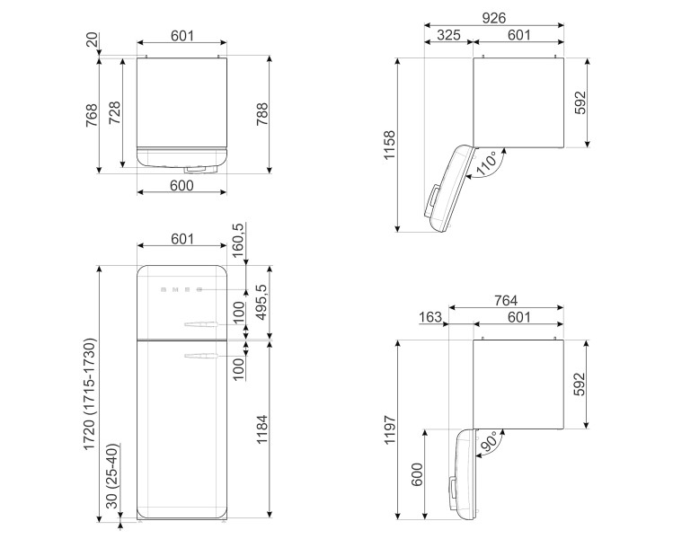 Koelvriescombinatie Smeg FAB30LSV6 detail 4