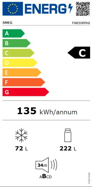 Combiné réfrigérateur/congélateur Smeg FAB30RPK6 detail 5