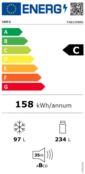 Combiné réfrigérateur/congélateur Smeg FAB32RBE6 detail 5