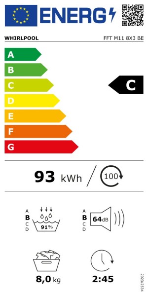 Séchoir Whirlpool FFTM118X3BE/ Witte Deur detail 5