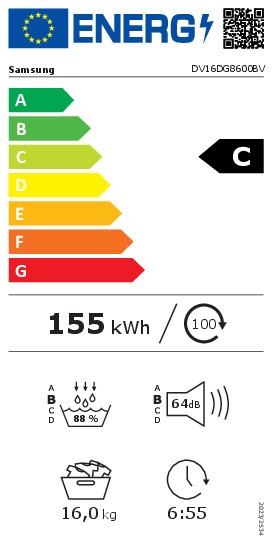 Séchoir Samsung DV16DG8600BVU3 / ZWART detail 3