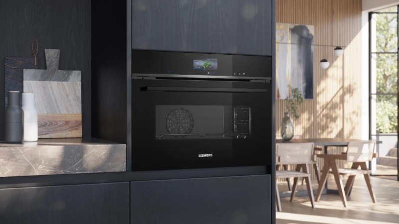 Combi : oven + stoom Siemens CS736G1B1/zwart detail 4
