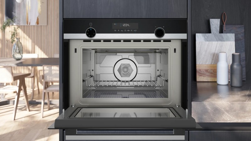 Combi : oven + microgolf Siemens CM585AGS1/zwart detail 4