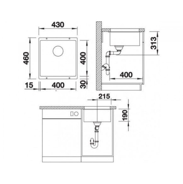 Evier 1 bassin Blanco 521337 detail 1