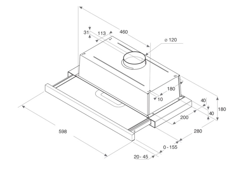 Dampkap telescopisch Whirlpool AKR7491IX detail 2