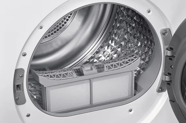 Droogkast Samsung DV9UDG52A0AE/knop/zwarte deur + display detail 3
