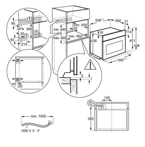 Combi : four + micro-ondes AEG TK8NK72WB/zwart detail 1