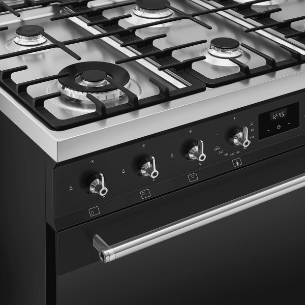 Cuisinière avec taque de cuisson au gaz Smeg C9GMMB2/beschadigde verpakking karton detail 2