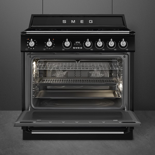 Fornuis inductie kookplaat Smeg TR90IPBL detail 1