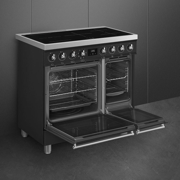 Cuisinière induction Smeg C92IMMB2/zwart detail 4