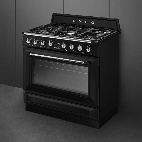 Cuisinière avec taque de cuisson au gaz Smeg TR90GPBL detail 2