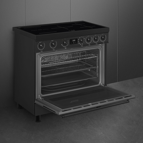 Cuisinière induction Smeg C9IMN2/zwart detail 3