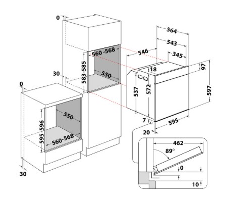 Multifunctie oven Whirlpool WOI4S8PM1SB/zwart detail 4