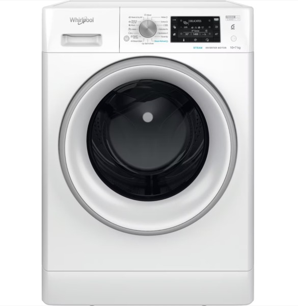 Lave- et sèche-linge combination Whirlpool FFWDD1076258 SV EE vooraanzicht