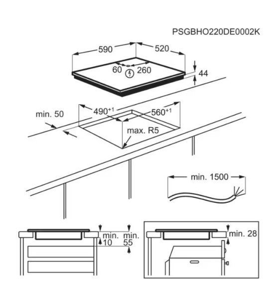 Kookplaat inductie AEG TO64IB00FB detail 2
