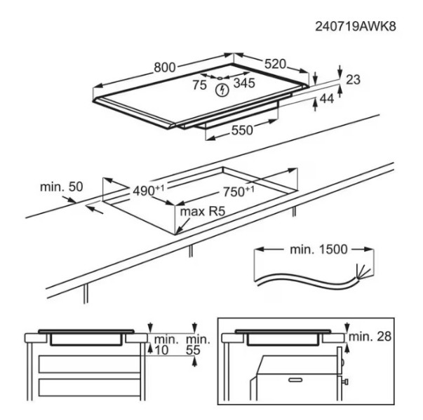 Taque de cuisson induction AEG NII84B10AB detail 2