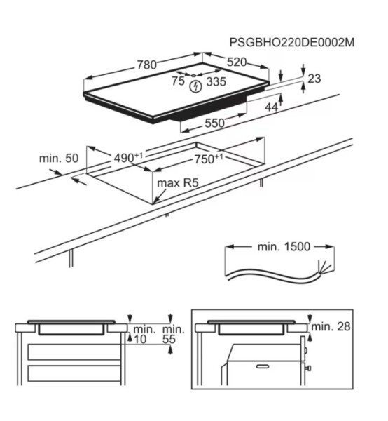 Taque de cuisson induction AEG TG85IM30FB detail 2