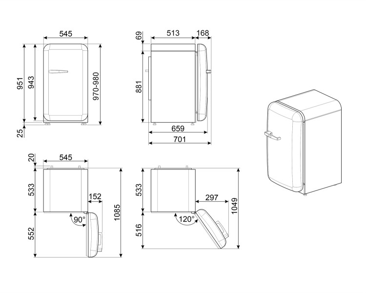 Frigo Smeg FAB10HRCR6 detail 7