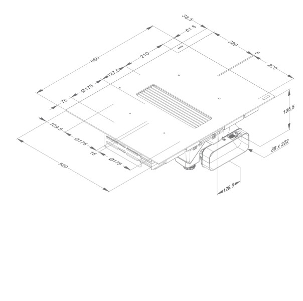 Kookplaat met ingebouwde dampafzuiging Novy 1871 / Novy Easy 65 detail 6