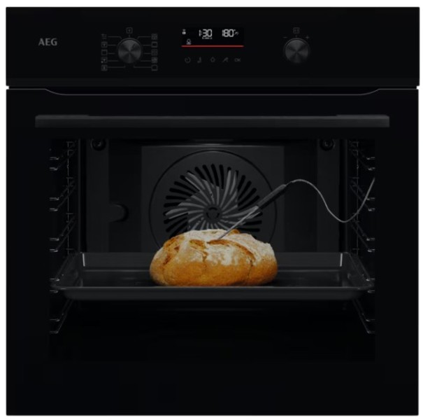 Four air pulsé/multifonction AEG NBA5P531AB/zwart vooraanzicht