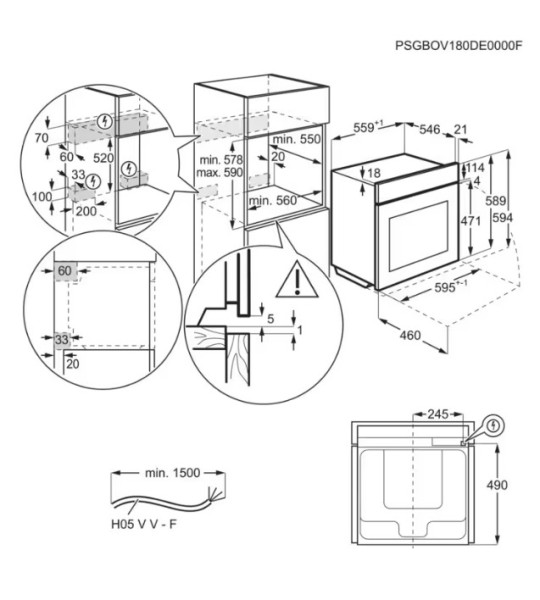 Multifunctie oven AEG NBA5P531AB/zwart detail 3