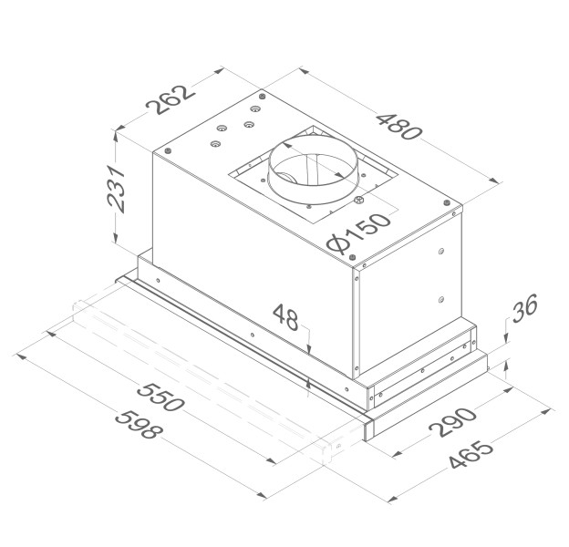Hotte téléscopique Novy 650 / Novy Telescopisch Essence detail 5