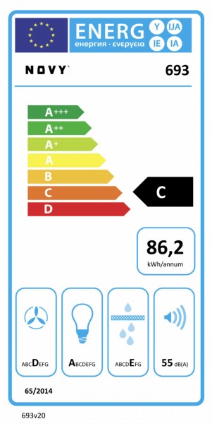 Dampkap telescopisch Novy 693 / Novy Telescopisch detail 6