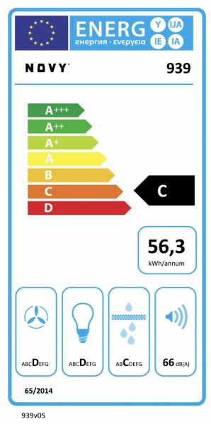 Hotte classique/ à visière Novy 939 / Novy Klassieke Onderbouw detail 2