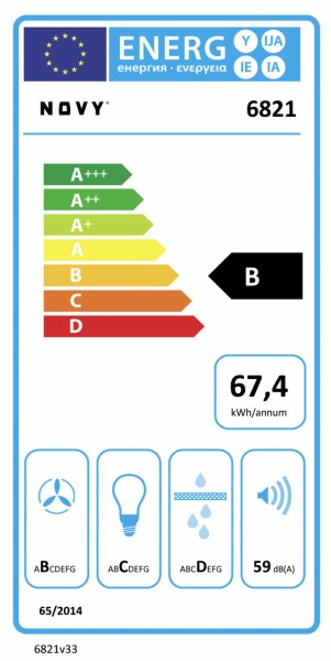 Dampkap inbouwgroep Novy 6821 / Novy Pureline Compact detail 6