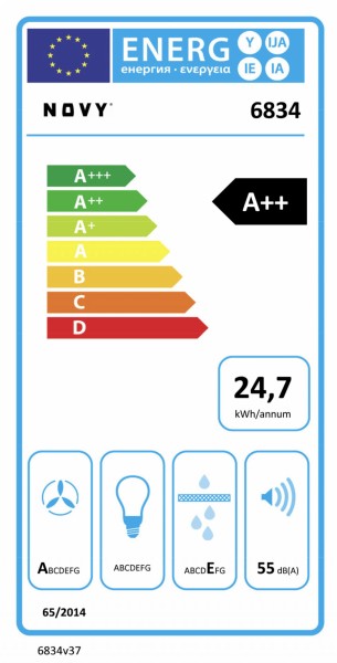 Dampkap inbouwgroep Novy 6834 / Novy Pure'line zonder verlichting detail 4