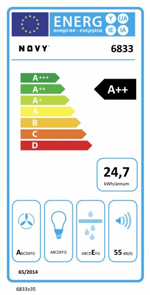 Hotte groupe aspirant Novy 6833 / Novy Pure'line zonder verlichting detail 6