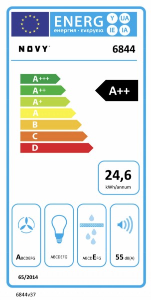 Dampkap inbouwgroep Novy 6844 / Novy Pure'line zonder verlichting detail 6