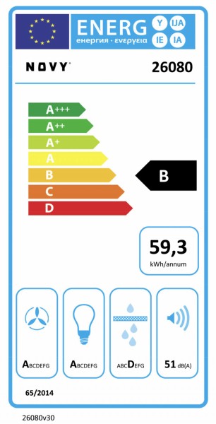 Dampkap inbouwgroep Novy 26080 / Novy Crystal WIT detail 6