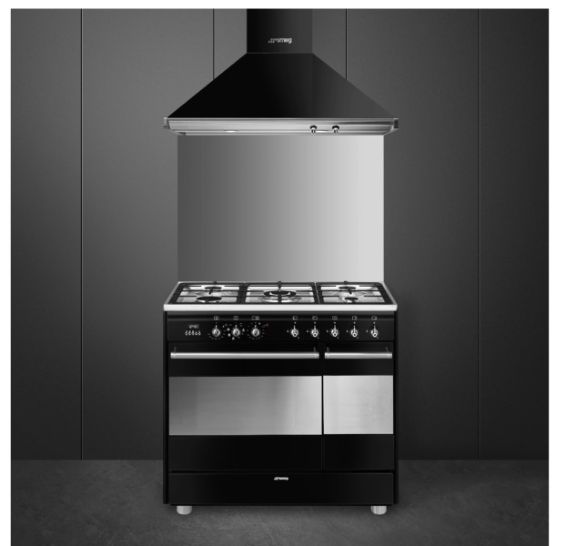 Fornuis gaskookplaat Smeg SCB92MN8/zwart detail 1