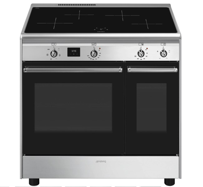 Fornuis inductie kookplaat Smeg CX92IM vooraanzicht