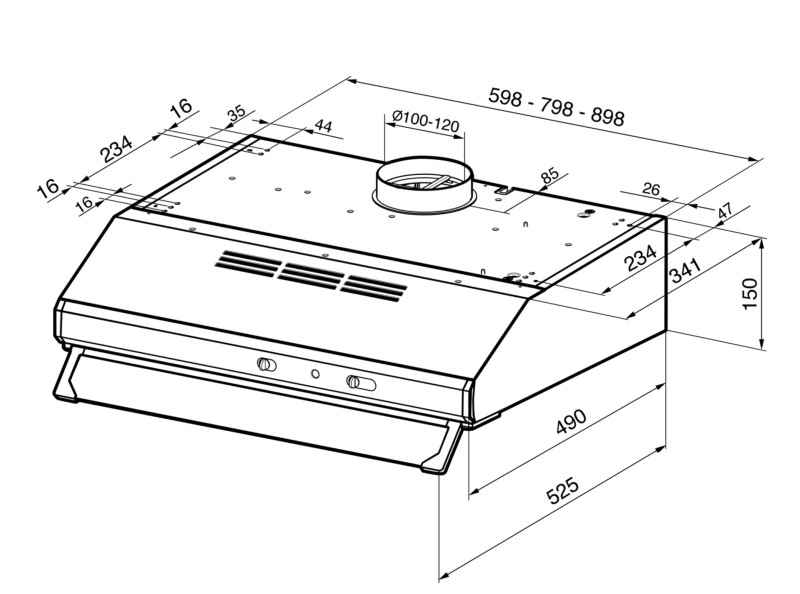 Dampkap onderbouw Smeg KSEC91XE3 detail 1