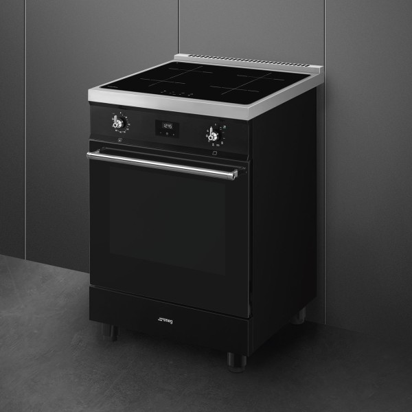 Cuisinière induction Smeg C6IPBLT2/blinkend zwart detail 2