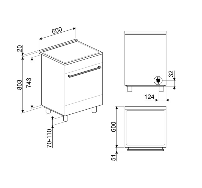 Fornuis inductie kookplaat Smeg C6IPXM2 detail 4