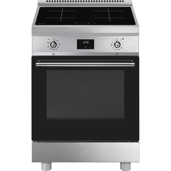 Fornuis inductie kookplaat Smeg C6IPXT2 vooraanzicht