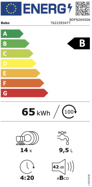 Lave-vaisselle pose libre Beko BDFN26450A/antraciet detail 2