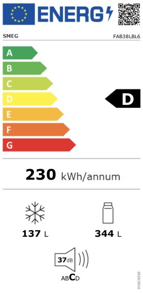 Koelvriescombinatie Smeg FAB38LBL6 detail 2