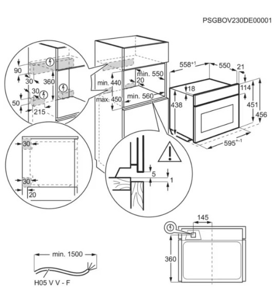 Combi : oven + microgolf AEG TK8NK601B/zwart detail 1