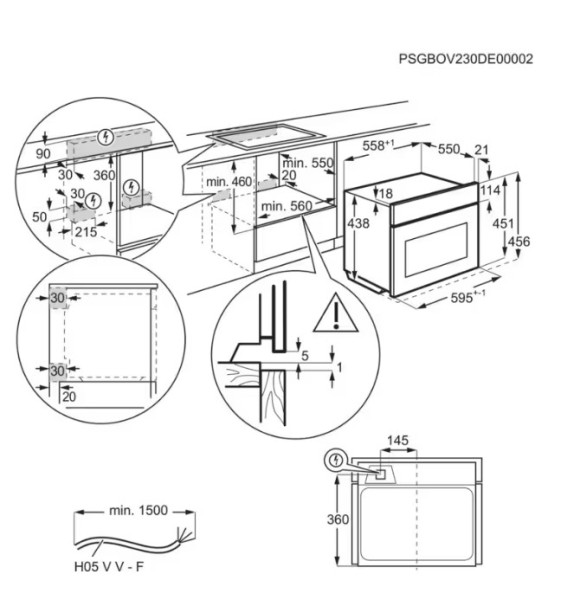 Combi : four + micro-ondes AEG TK8NK601B/zwart detail 2