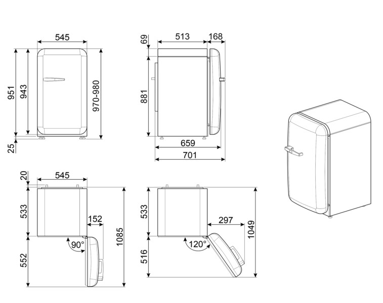 Frigo Smeg FAB10HRDIT6 detail 5