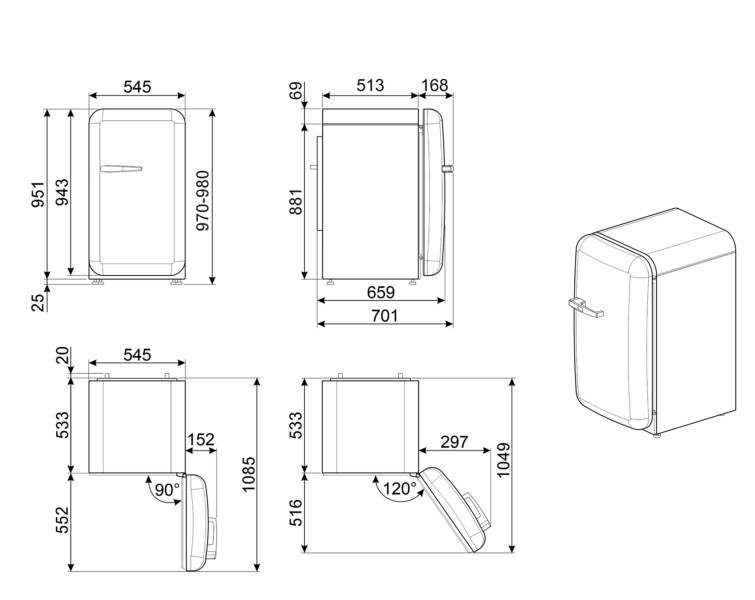 Frigo Smeg FAB10HRRD6 detail 4
