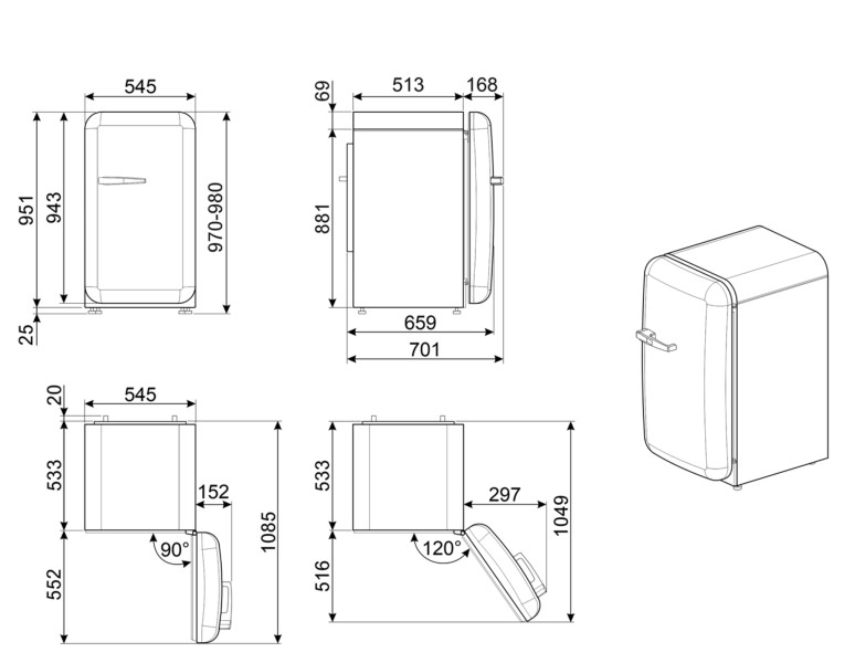 Frigo Smeg FAB10HRWH6 detail 3